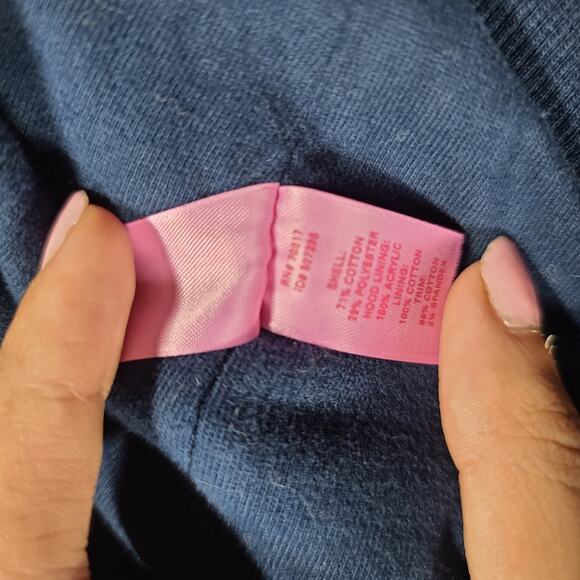 Pink VS Y2K Vintage The Pinks Love & Rock N Roll Tour Velour Blue jacket Furhood - Picture 11 of 13